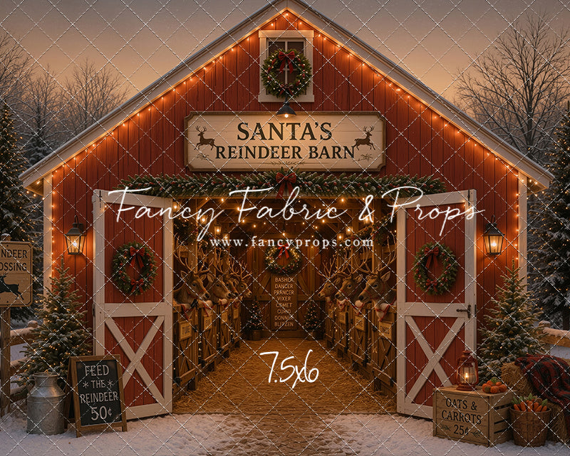 Santa's Nighttime Reindeer Barn - with Sweep Option