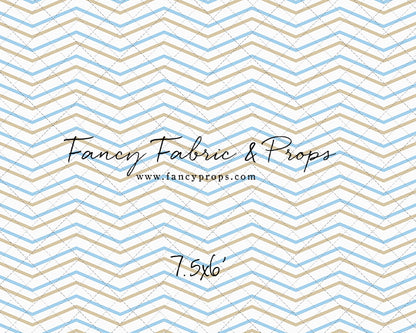 Simple Blue & Tan Chevron