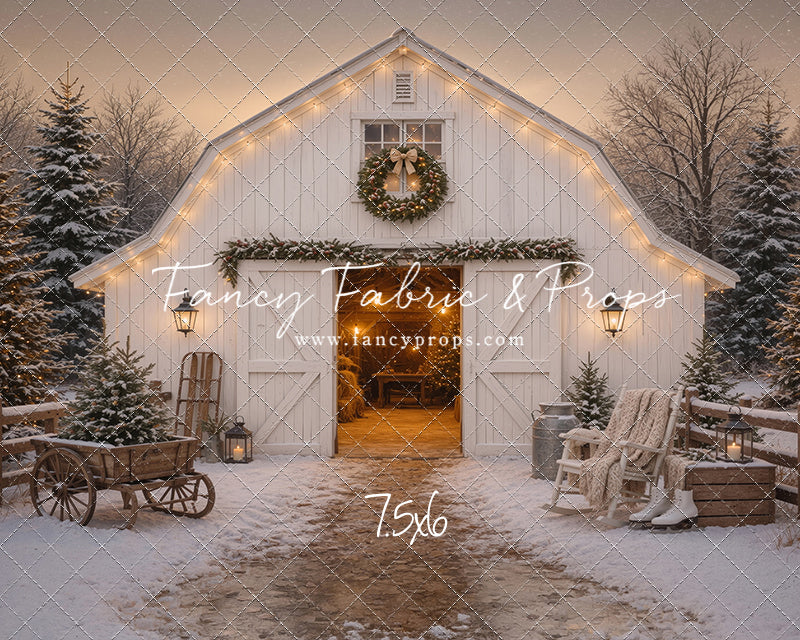 Snowfall At Cedar Ridge Barn - with Sweep Option