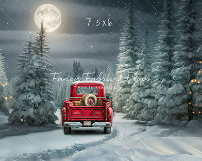 Snowy Moonlit Drive - With Lights - with Sweep Option