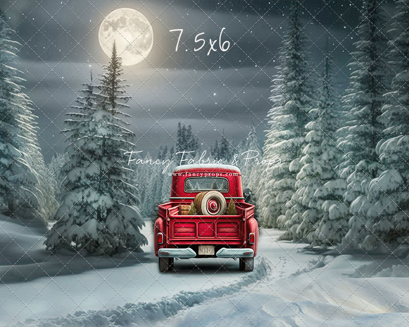 Snowy Moonlit Drive - No Lights - with Sweep Option