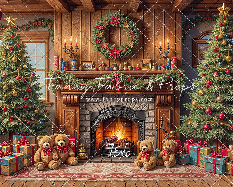 Teddy's Fireside Christmas - with Sweep Option