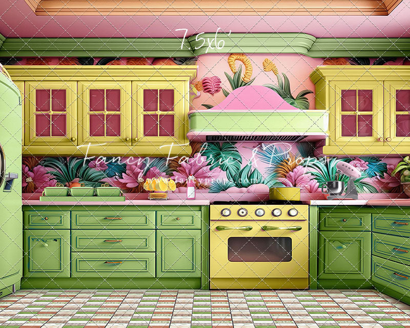 Tropical Kitchen - Lime & Yellow - With Sweep Option