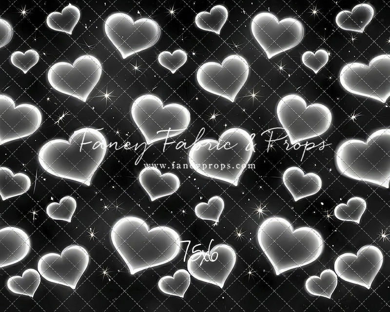 White Puffy Hearts - With Sweep Option