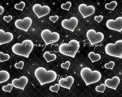 White Puffy Hearts - With Sweep Option