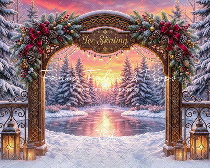 Winter Sunset Skating - With Sweep Option