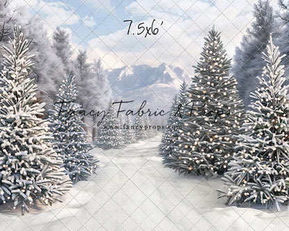 Snowy Mountain Tree Farm Path - with Sweep Option
