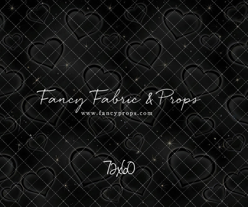 Black Puffy Hearts - With Sweep Option