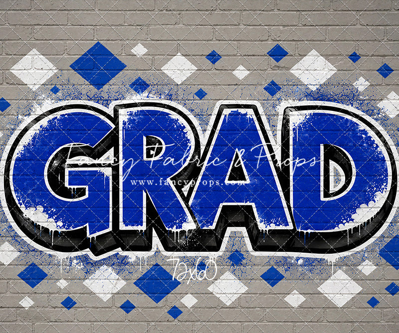 Blue & White Grad - With Sweep Option