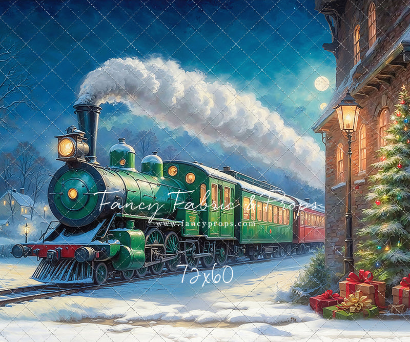 Festive Locomotive - Train on Left Option - With Sweep Option