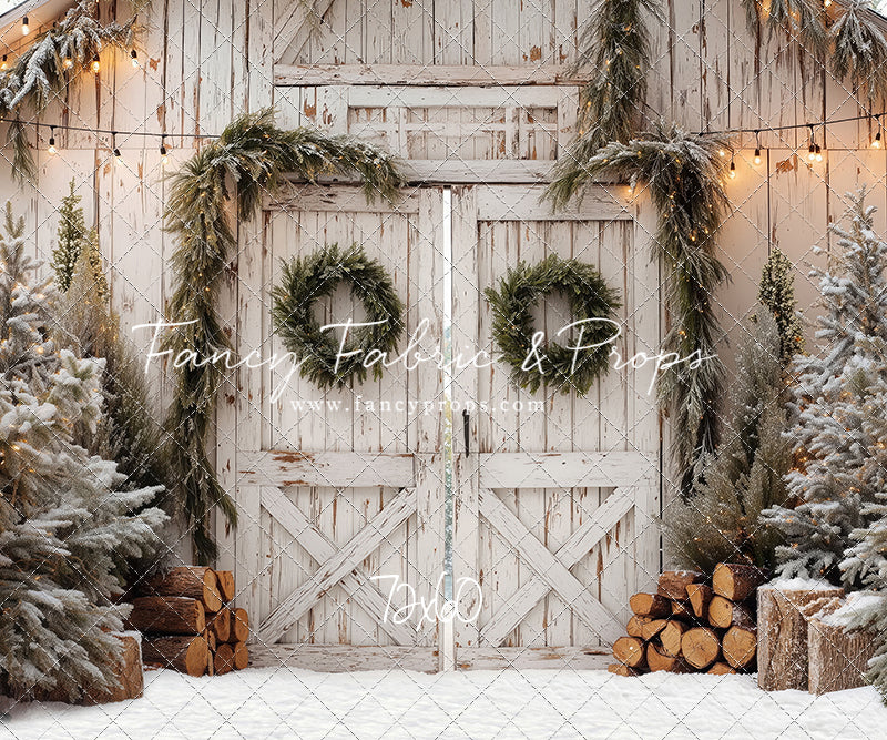 Frosted Evergreen Barn - with Sweep Option
