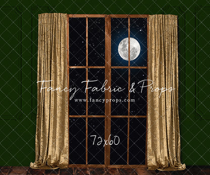 Gold & Green Wood Window