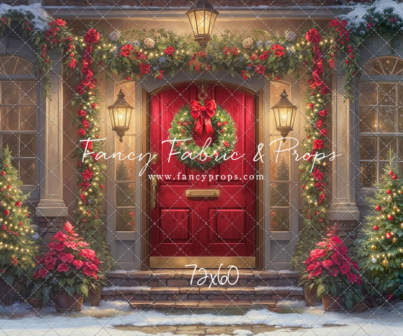 Merry Holiday Entry - Red Door - With Sweep Option