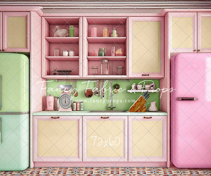 Midge's Kitchenette - Tile Floor Option - With Pink Fridge Sweep Option