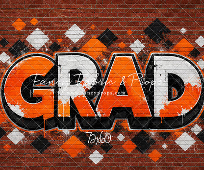 Orange & Black Grad - With Sweep Option