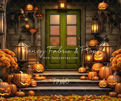 Pumpkin Porch - Green Door - With Sweep Option