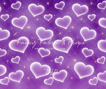Purple Puffy Hearts - With Sweep Option