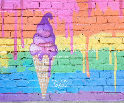 Rainbow Drip Ice Cream Wall - With Sweep Option