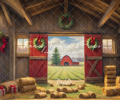 Red Barn Yuletide - Straw Floor - with Sweep Option