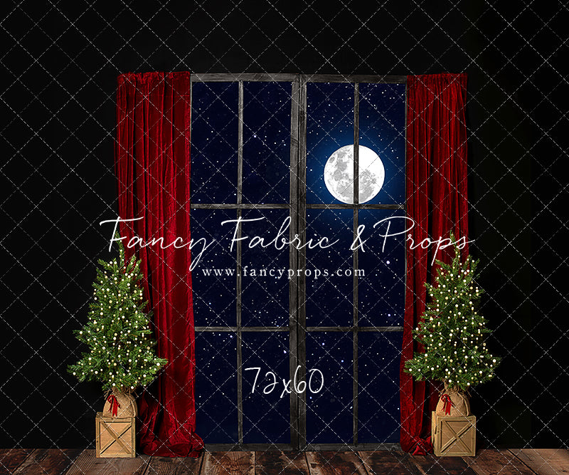 Red Elegant Fireplace Window