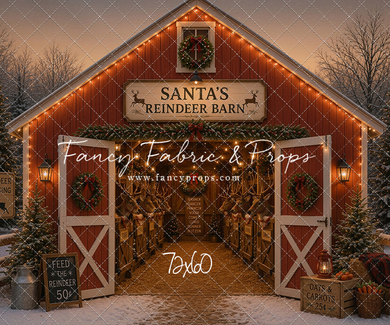 Santa's Nighttime Reindeer Barn - with Sweep Option