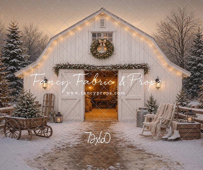 Snowfall At Cedar Ridge Barn - with Sweep Option