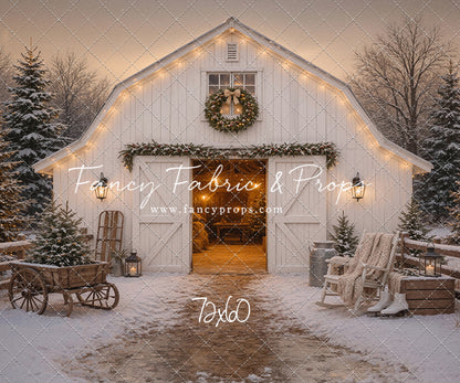 Snowfall At Cedar Ridge Barn - with Sweep Option