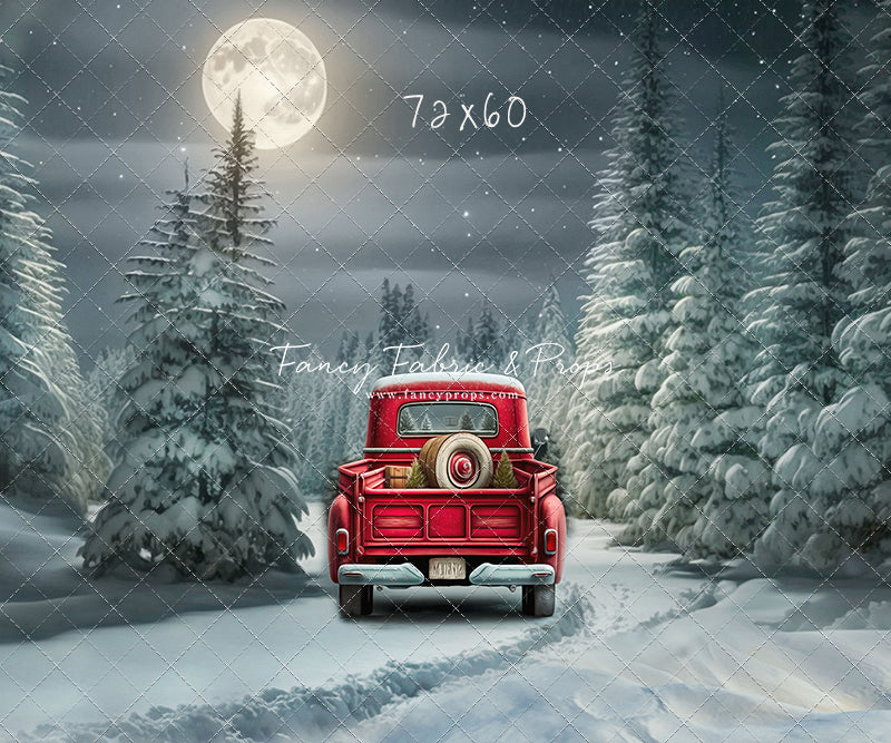 Snowy Moonlit Drive - No Lights - with Sweep Option