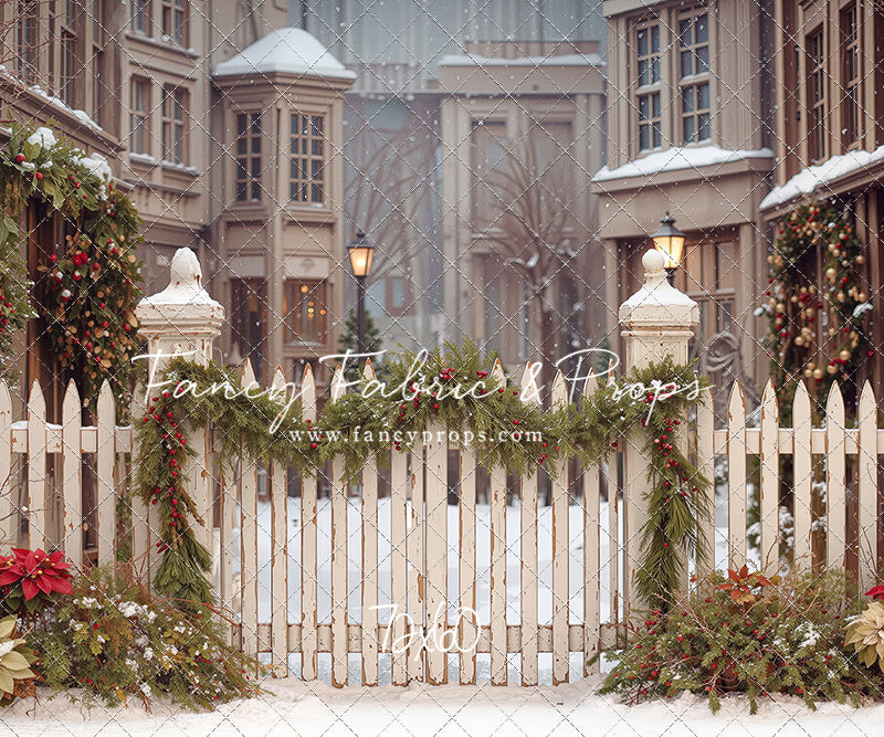 Snowy Village Gate - with Sweep Option