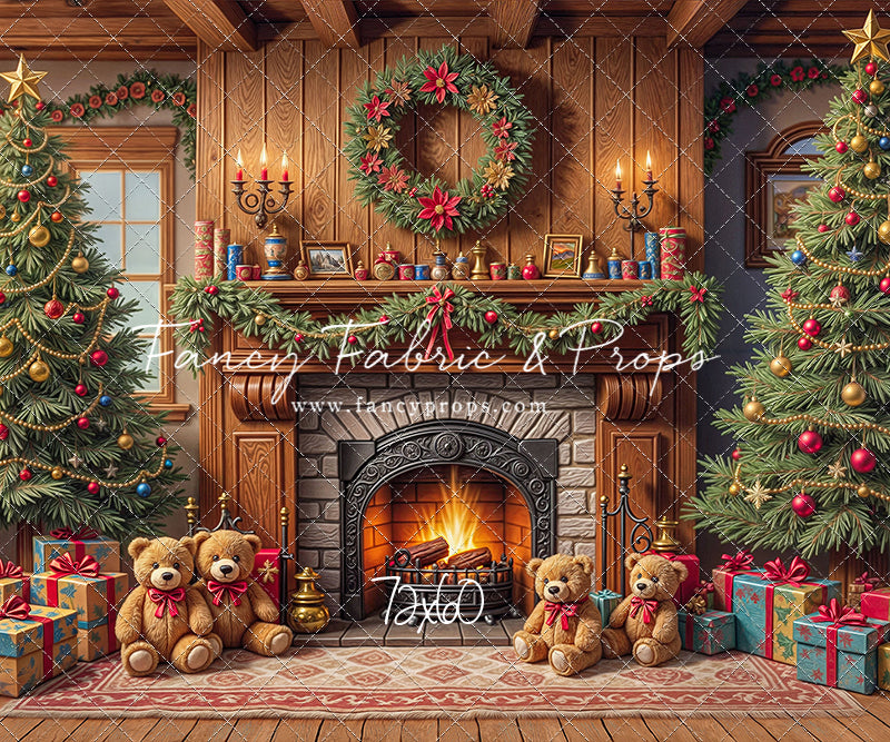 Teddy's Fireside Christmas - with Sweep Option
