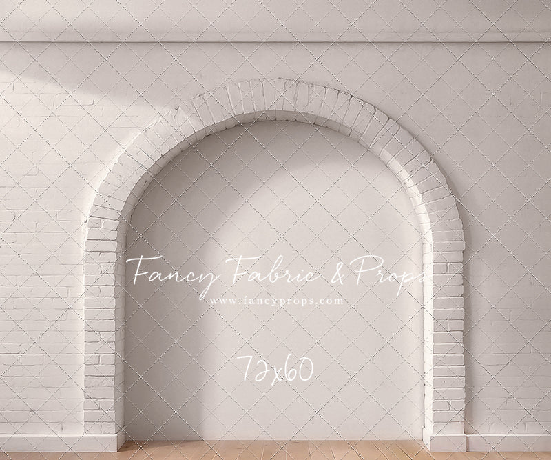 White Brick Alcove - Wood Floor - With Sweep Option