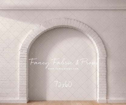 White Brick Alcove - Wood Floor - With Sweep Option