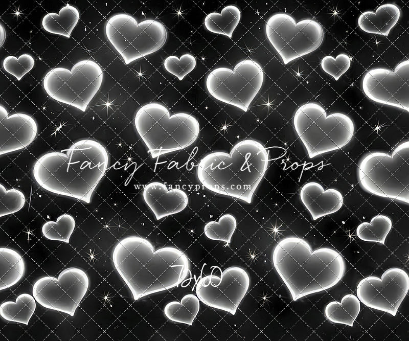 White Puffy Hearts - With Sweep Option