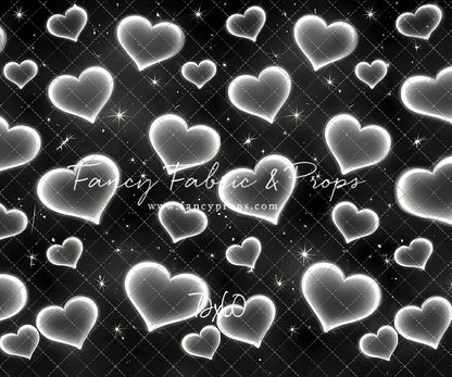 White Puffy Hearts - With Sweep Option