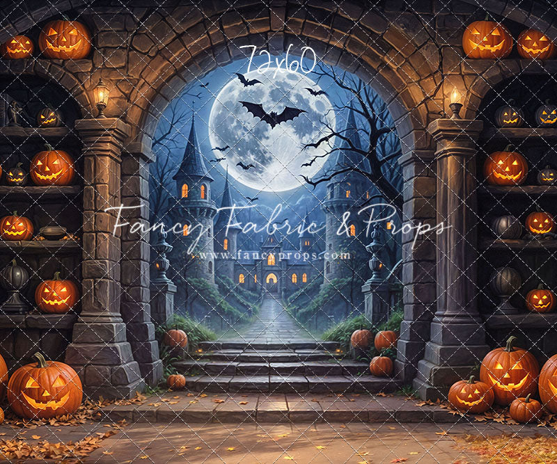 Gothic Halloween Gateway -Leaves Floor - With Sweep Option