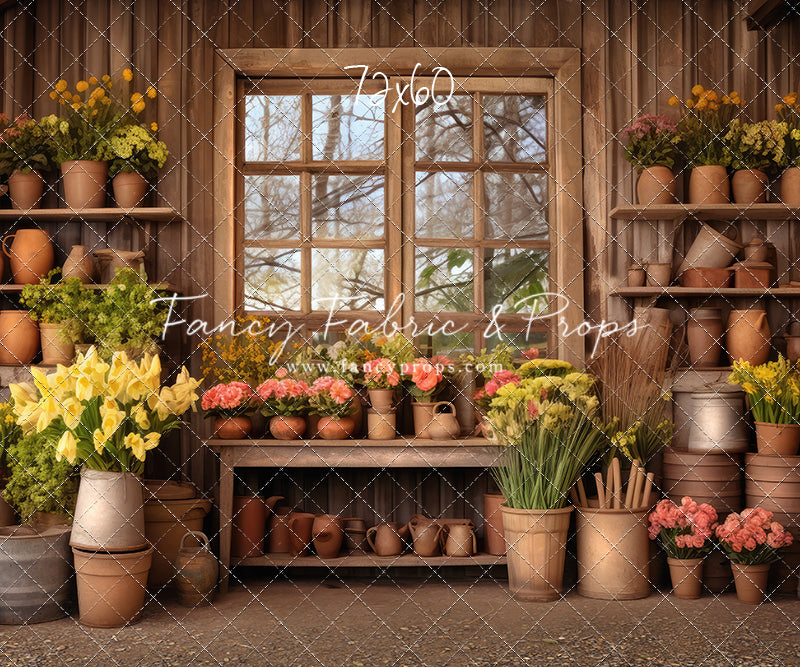 Rustic Greenhouse Garden View - With Sweep Option