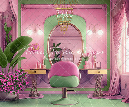 Stacie's Salon - Green - With Sweep Option