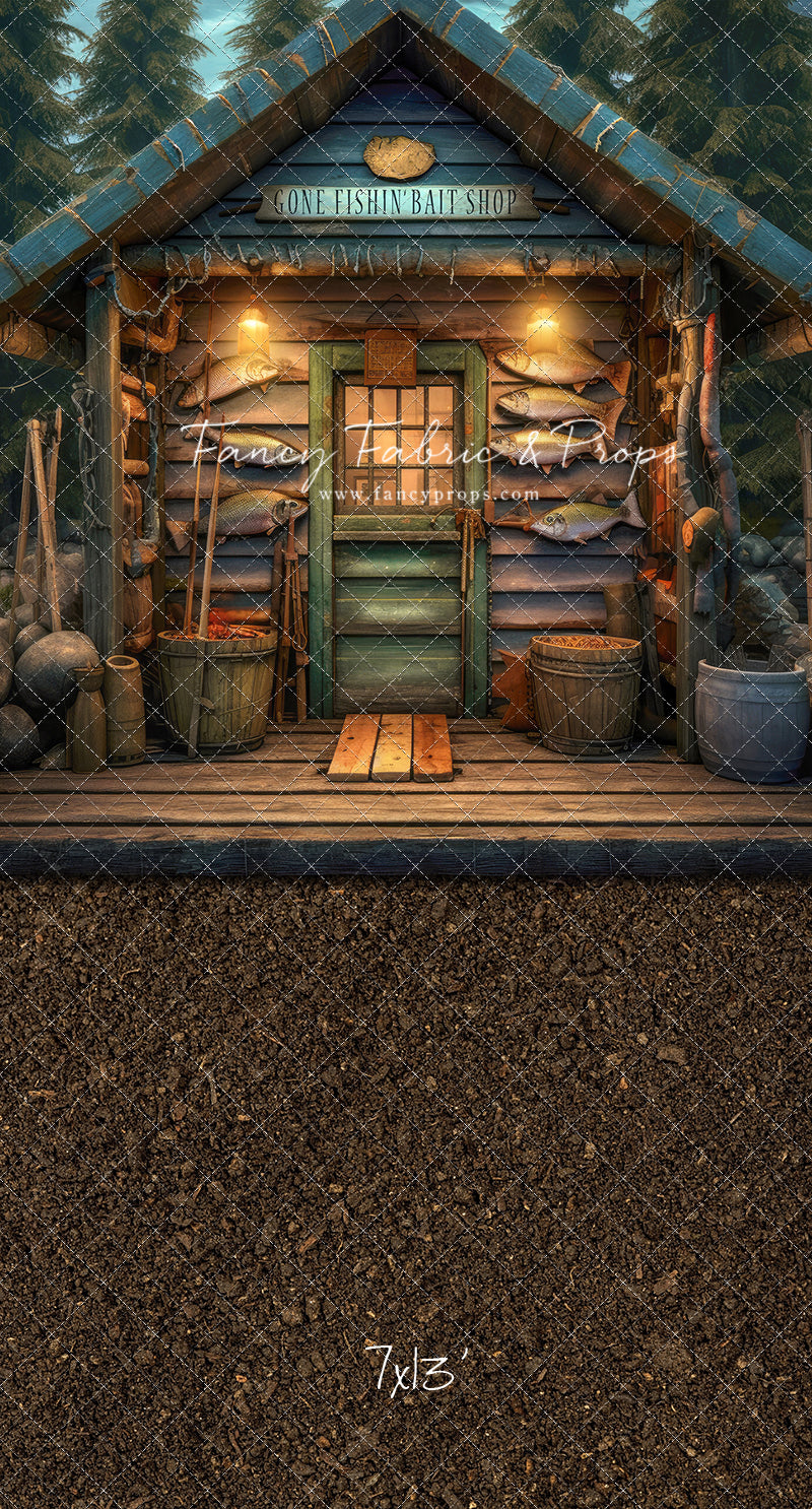 Gone Fishin Bait Shop- Dirt Floor Version - With Sweep Option