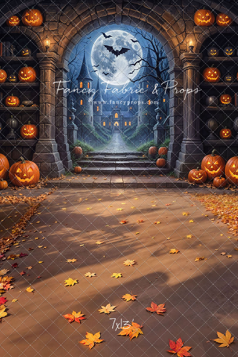 Gothic Halloween Gateway -Leaves Floor - With Sweep Option