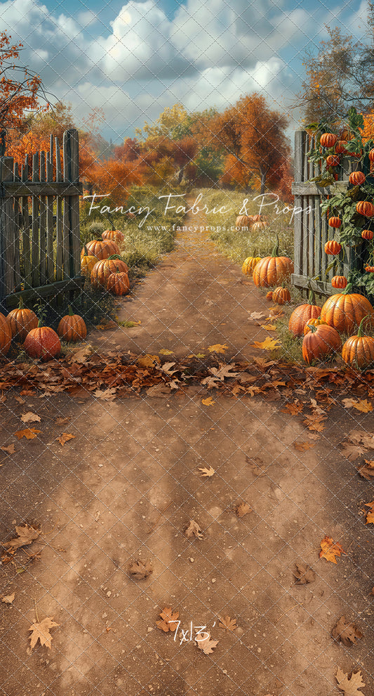 RTS Harvest Hills Pumpkin Patch - 7x13' Fabric - Banding/Dirt - 60% Off - 2 available