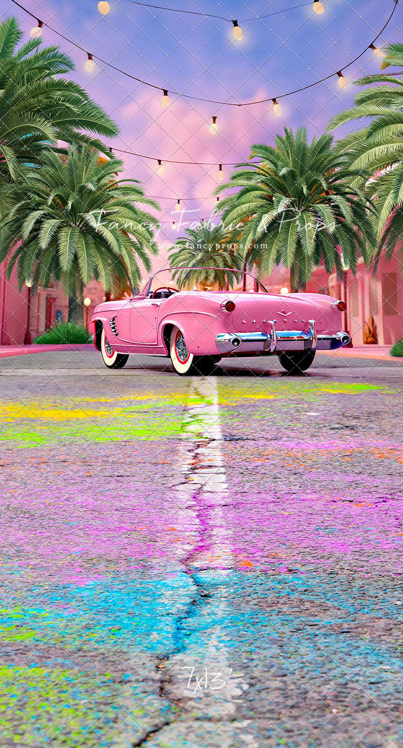 Malibu Shopping Center - Pink Car - With Sweep Option