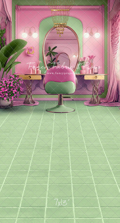 Stacie's Salon - Green - With Sweep Option