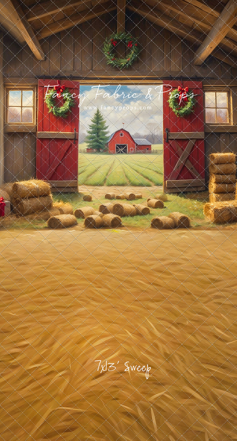 Red Barn Yuletide - Straw Floor - with Sweep Option