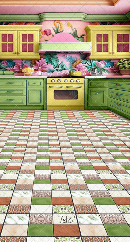 Tropical Kitchen - Lime & Yellow - With Sweep Option