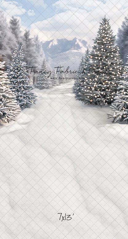 Snowy Mountain Tree Farm Path - with Sweep Option