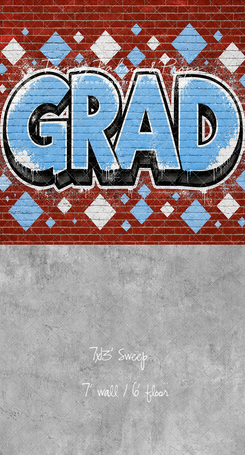 Baby Blue & White Grad - With Sweep Option