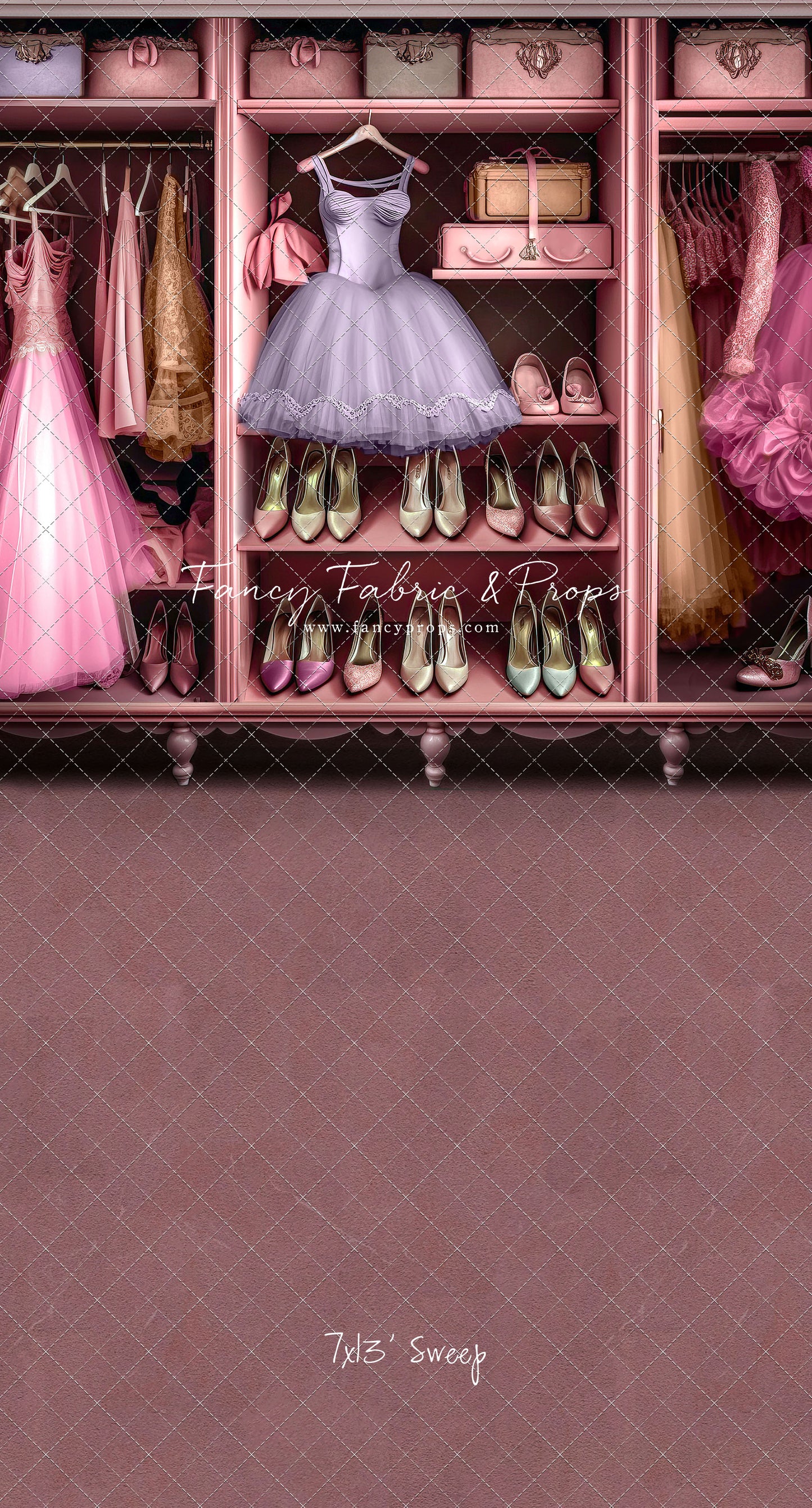 Barbie's Fabulous Wardrobe - Purple Dress Option - With Sweep Option