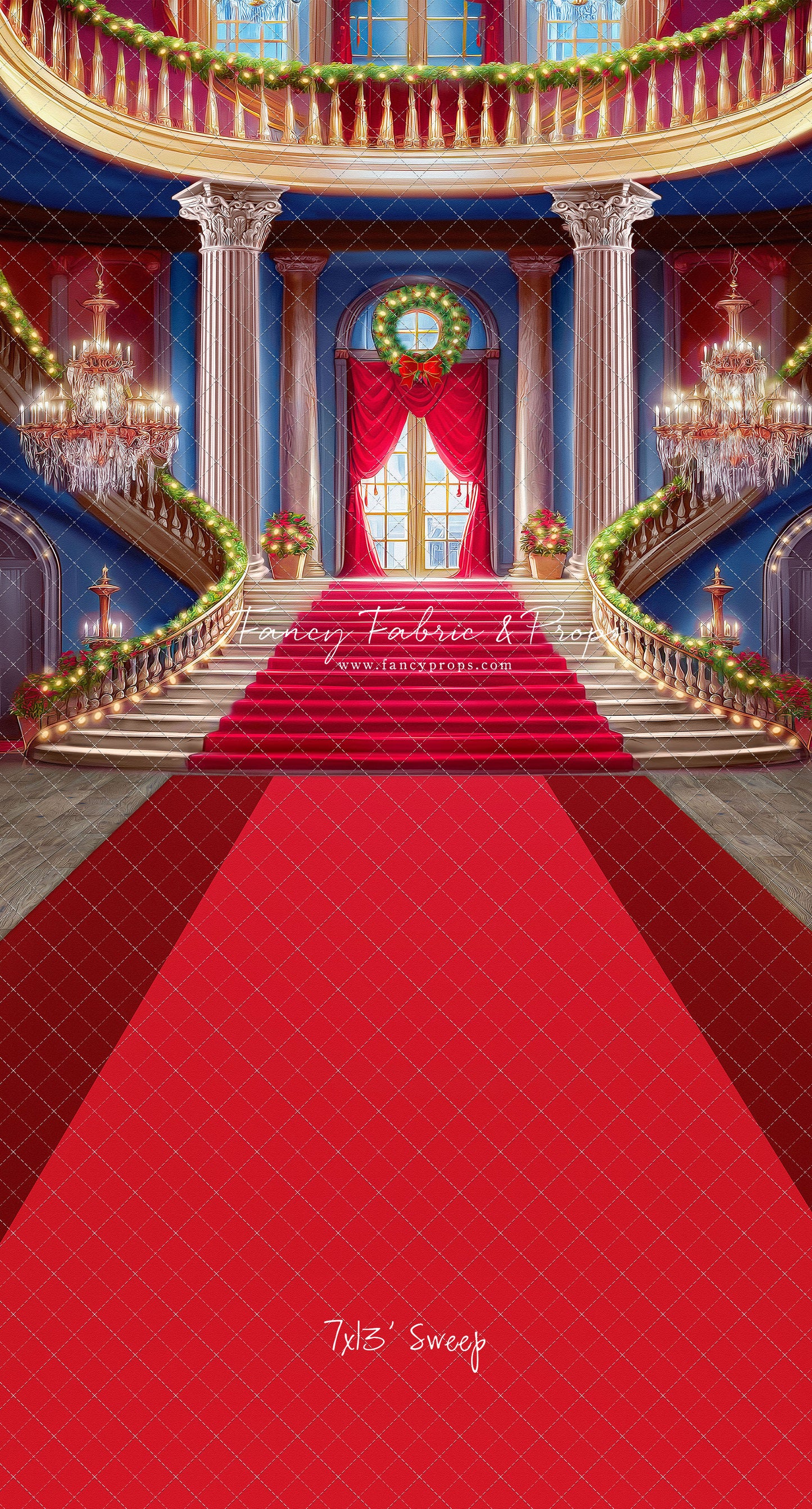 Belle's Royal Staircase -With Lights- Red Carpet - With Sweep Option