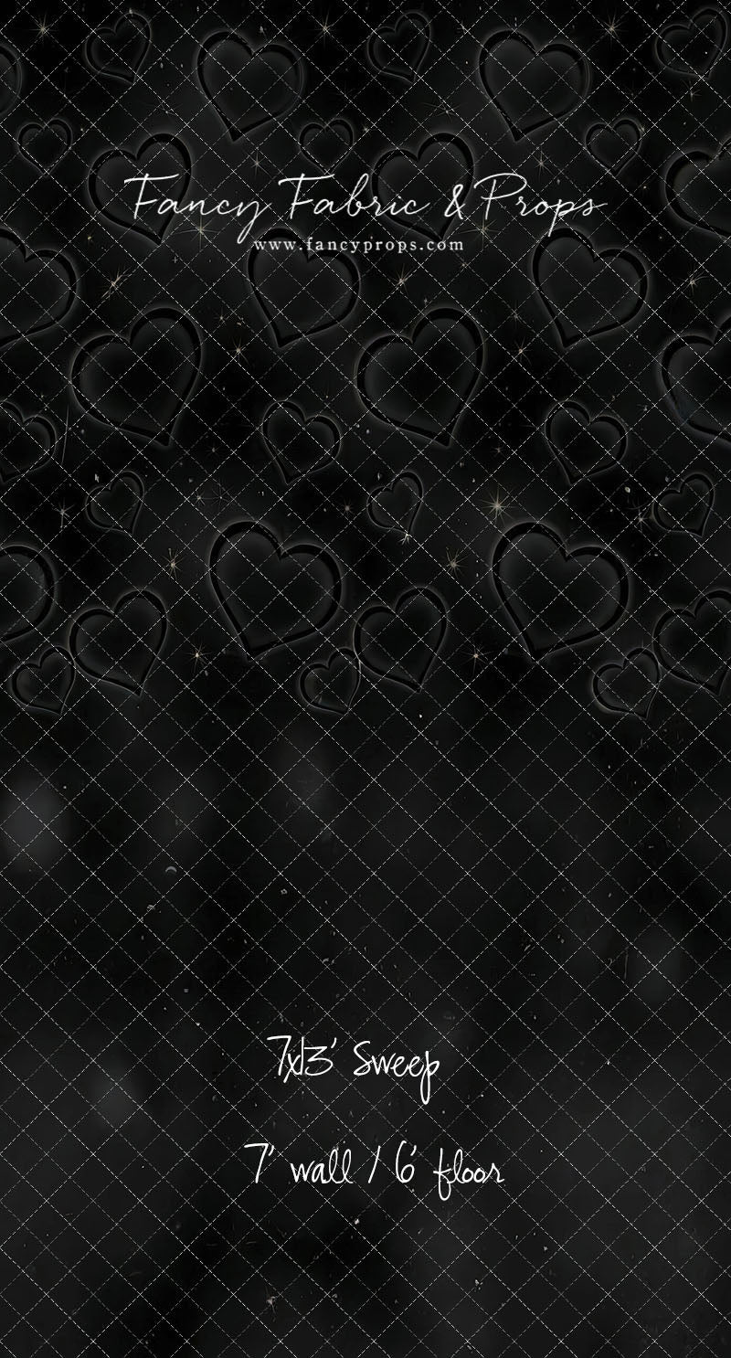 Black Puffy Hearts - With Sweep Option