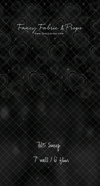 Black Puffy Hearts - With Sweep Option